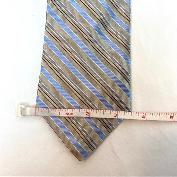 MICHAEL Michael Kors Imported Silk Tie Blue Tan - Picture 3 of 5